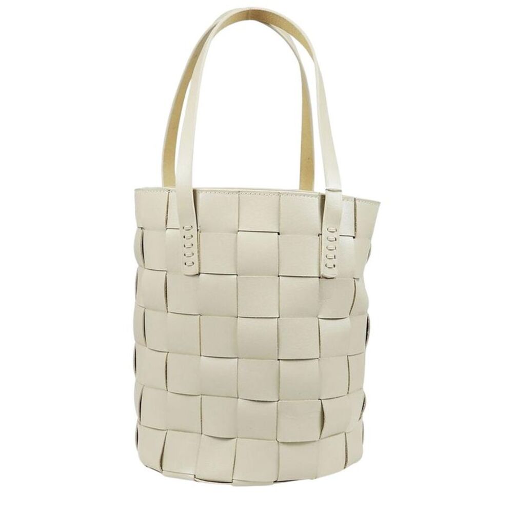Dragon Diffusion Box Weave Round Leather Bucket Tote